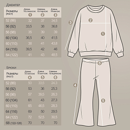 Костюм джемпер футер 2х нитка петля, штаны кашкорсе  8016900110