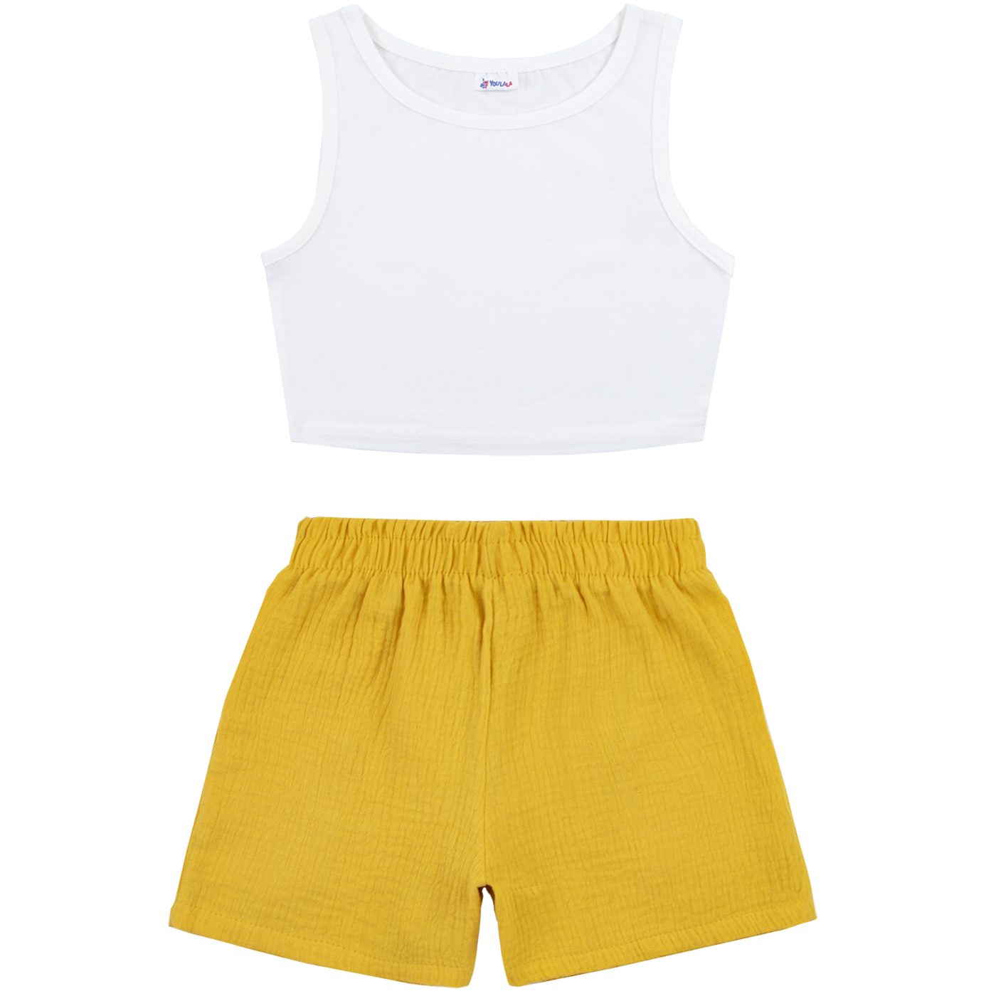 Комплект топ кулирка с лайкрой, шорты муслин 7015900102 Комплект топ кулирка с лайкрой, шорты муслин 7015900102