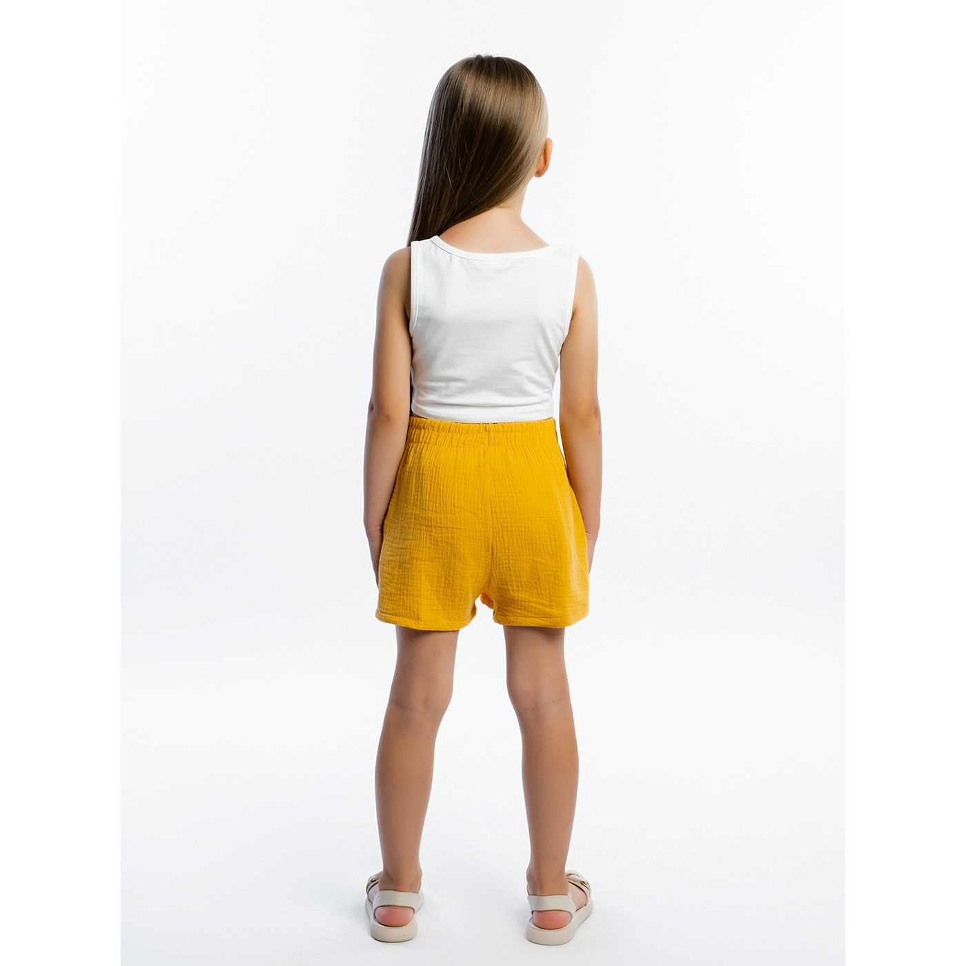 Комплект топ кулирка с лайкрой, шорты муслин 7015900102 Комплект топ кулирка с лайкрой, шорты муслин 7015900102