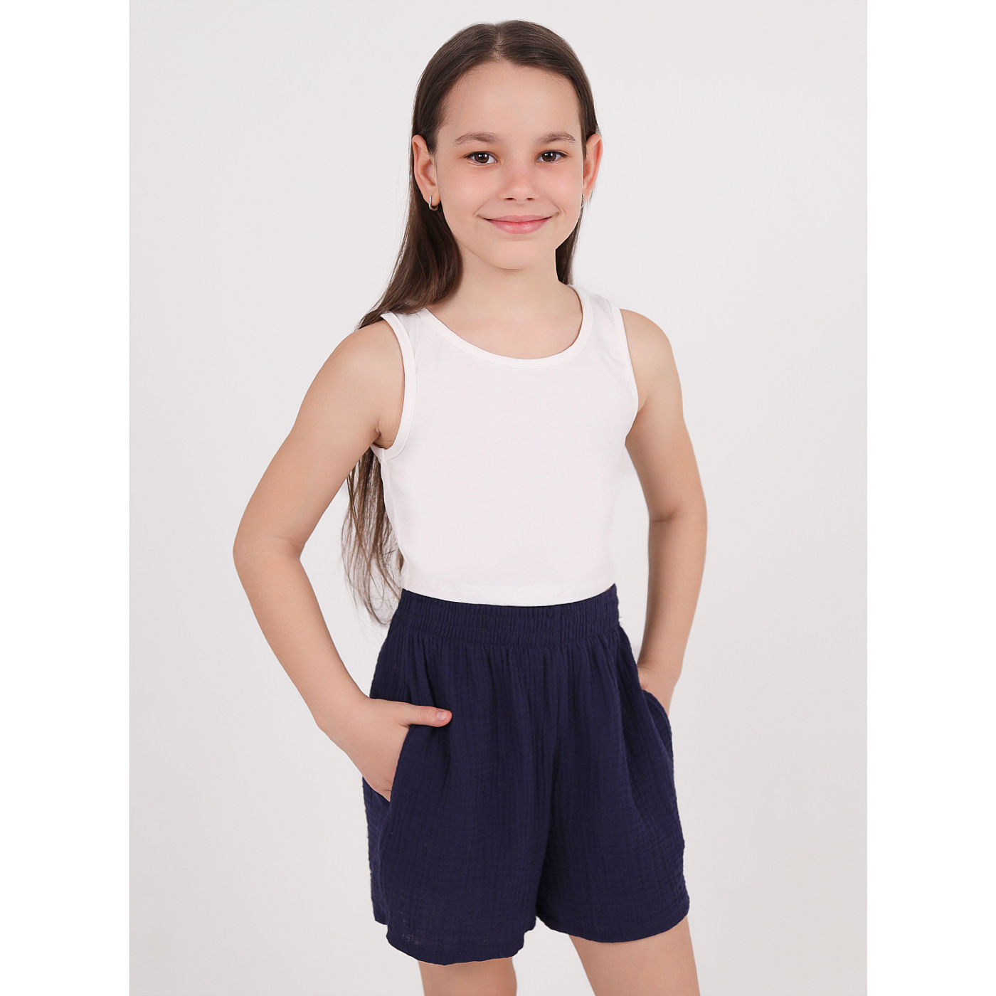 Комплект  топ кулирка, шорты муслин 7015900105 Комплект  топ кулирка, шорты муслин 7015900105