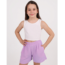 Комплект топ кулирка с лайкрой, шорты муслин  7015900104