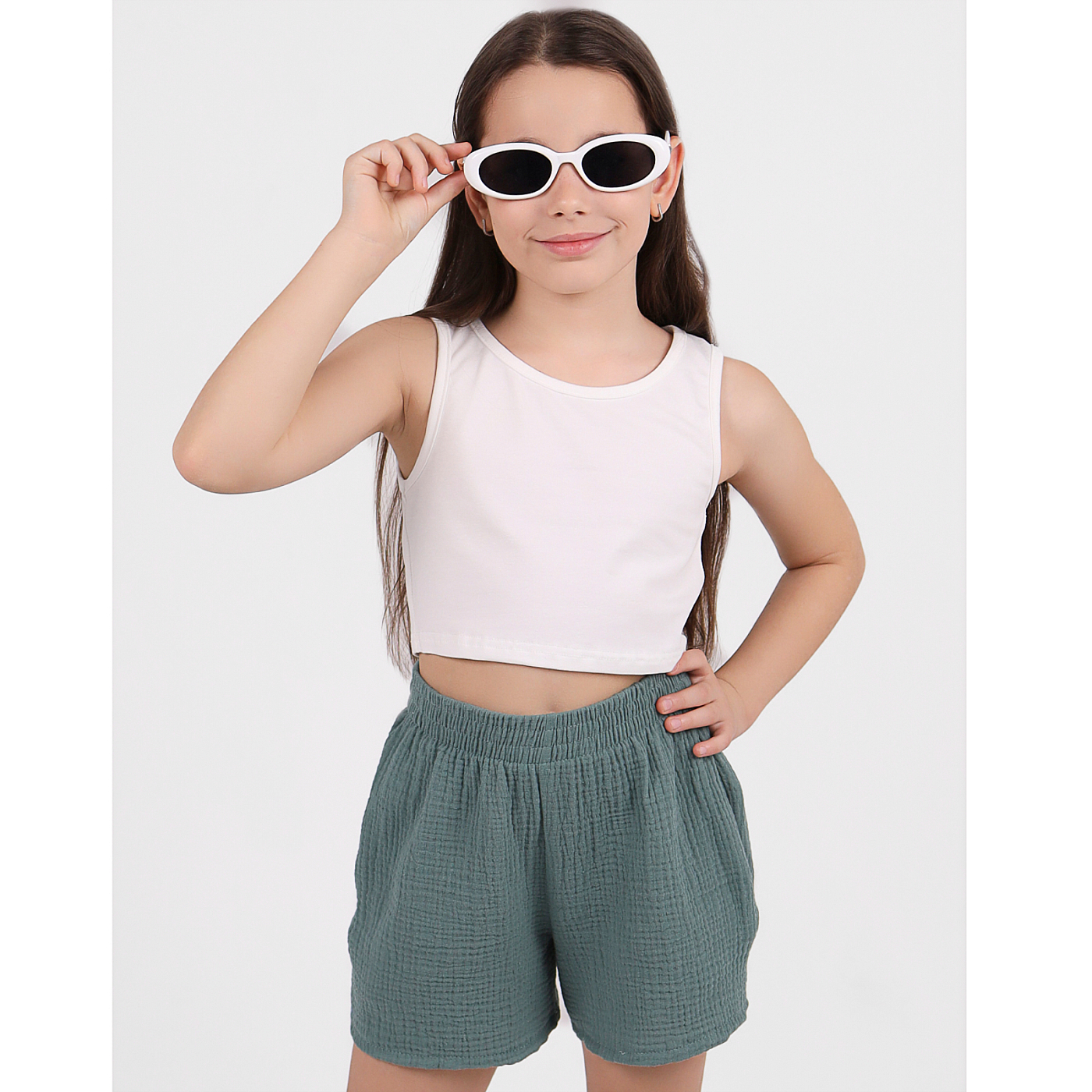 Комплект топ кулирка, шорты муслин 7015900107 Комплект топ кулирка, шорты муслин 7015900107