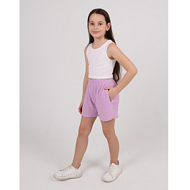 Комплект топ кулирка с лайкрой, шорты муслин  7015900104